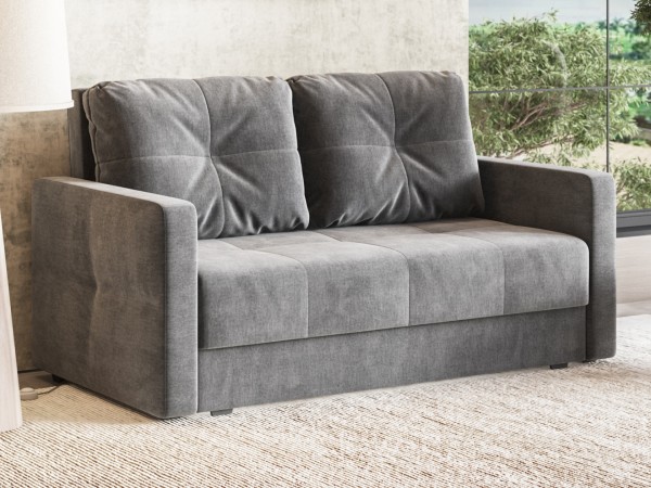 Диван двухместный Мартин Велюр Монолит серый