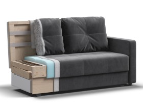 Диван двухместный Мартин Велюр Монолит серый