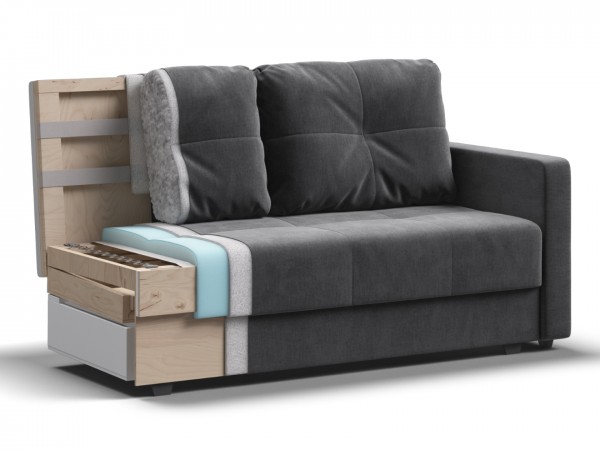 Диван двухместный Мартин Велюр Монолит серый