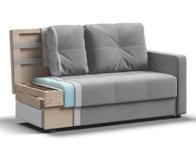 Диван двухместный Мартин Велюр Монолит сталь