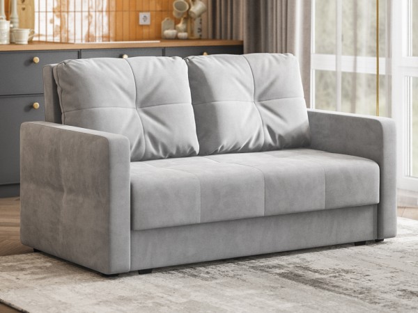 Диван двухместный Мартин Велюр Монолит сталь