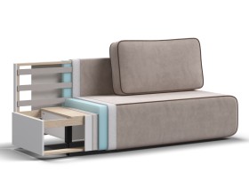 Диван Уно Мини Велюр Монолит латте