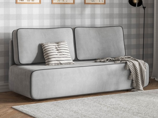 Диван Уно Мини Велюр Монолит сталь