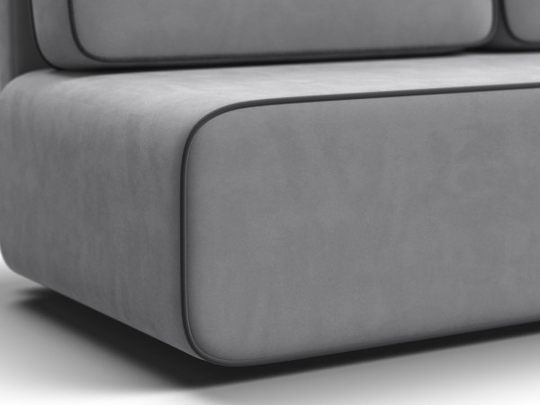 Диван Уно Мини Велюр Монолит сталь