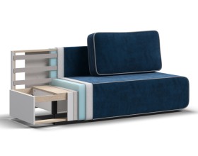 Диван Уно Мини Велюр Монолит синий