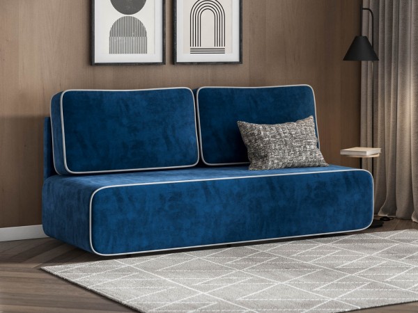 Диван Уно Мини Велюр Монолит синий