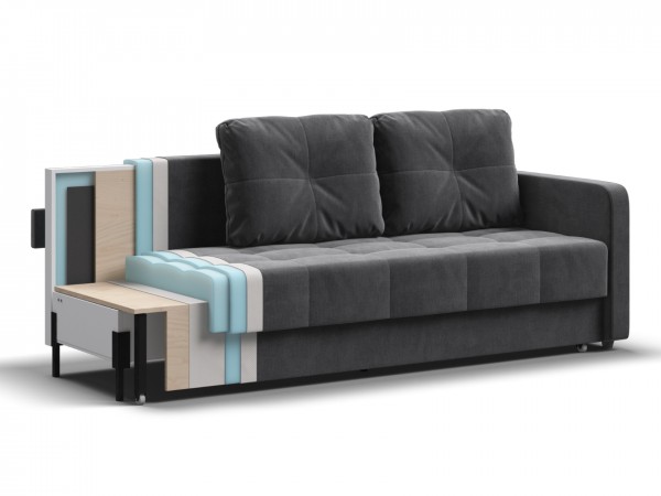 Диван Морган Велюр Монолит серый