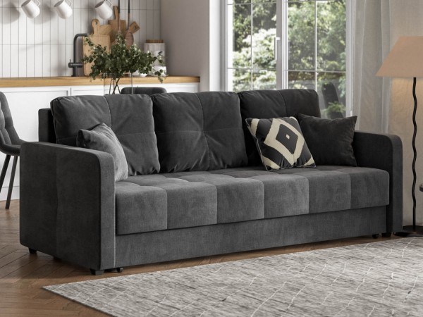 Диван Морган Велюр Монолит серый