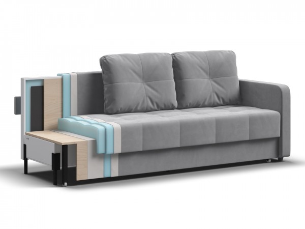 Диван Морган Велюр Монолит сталь