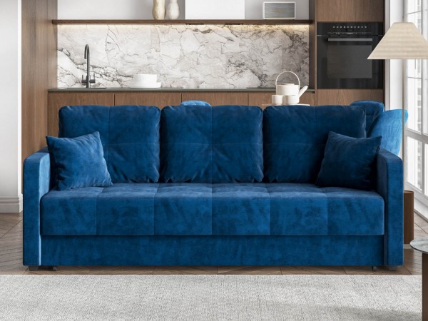 Диван Морган Велюр Монолит синий