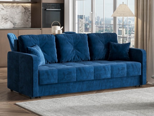 Диван Морган Велюр Монолит синий