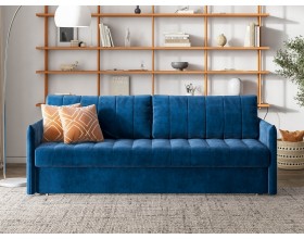 Диван Пекин Велюр Монолит синий