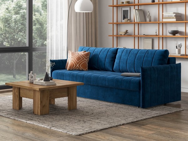 Диван Пекин Велюр Монолит синий