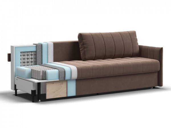 Диван Пекин Велюр Монолит мокко