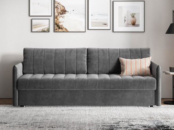 Диван Пекин Велюр Монолит серый