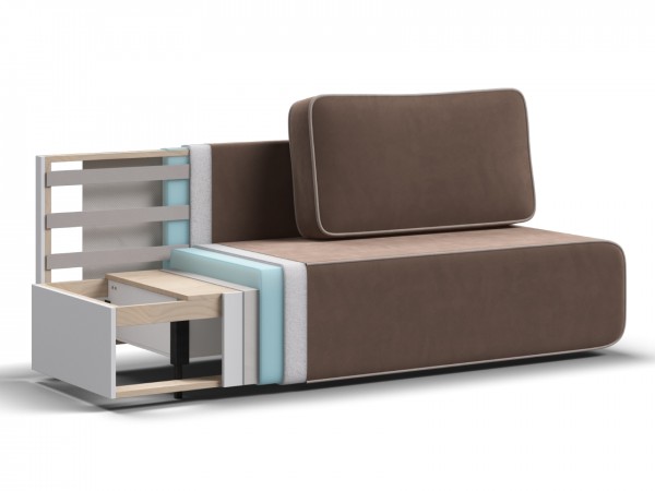 Диван Уно Мини Велюр Монолит мокко