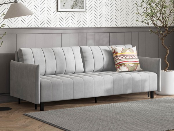 Диван Сканди Велюр Монолит сталь