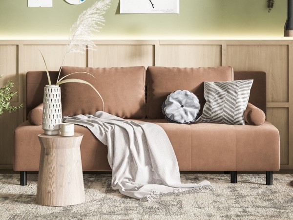 Диван Лукас Мини Велюр Монолит мокко