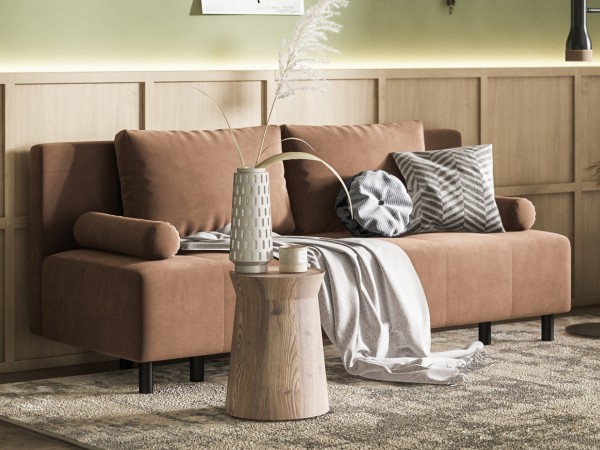 Диван Лукас Мини Велюр Монолит мокко