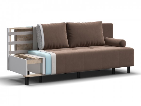 Диван Лукас Мини Велюр Монолит мокко