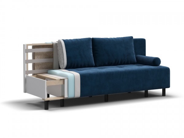 Диван Лукас Мини Велюр Монолит серый