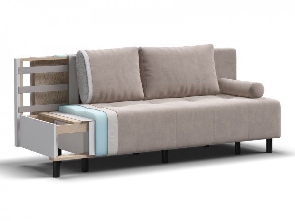 Диван Лукас Мини Велюр Монолит латте