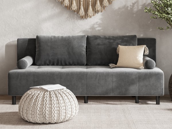 Диван Лукас Мини Велюр Монолит серый