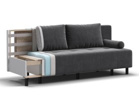 Диван Лукас Мини Велюр Монолит серый