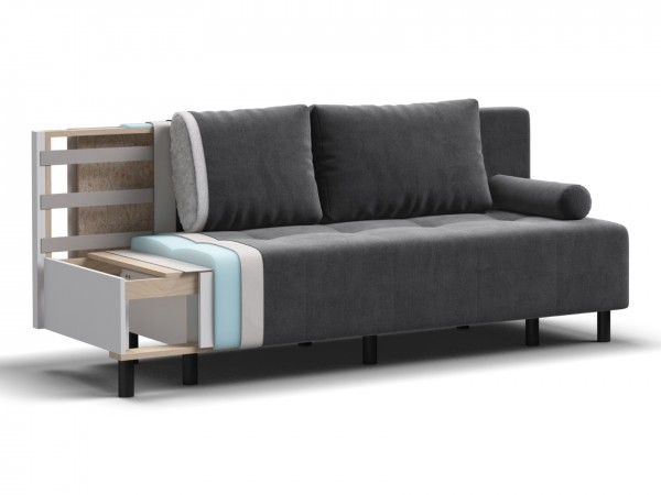 Диван Лукас Мини Велюр Монолит серый