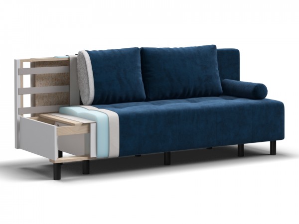 Диван Лукас Мини Велюр Монолит синий