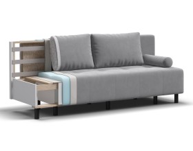 Диван Лукас Мини Велюр Монолит сталь