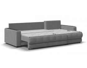 Босс Классик угловой диван Велюр Монолит сталь