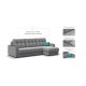 Босс Классик угловой диван Велюр Монолит сталь