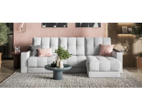 Босс Классик угловой диван Велюр Монолит сталь