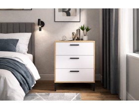 Комод ТТ (КК) 90-3 белый-дуб крафт