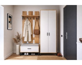 Шкаф АС (ШК) 90.2 белый-дуб крафт