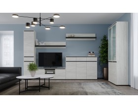 Гостиная "ГРЕТТА" композиция №5 Дуб Крафт белый - Антрацит