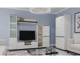 Гостиная "ГРЕТТА" композиция №7 Дуб Крафт белый - Антрацит