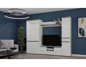 Гостиная "ГРЕТТА" композиция №9 Дуб Крафт белый - Антрацит