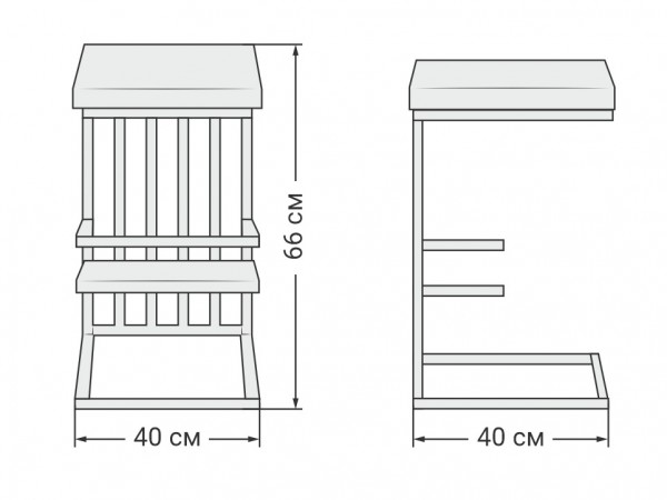 Босс ХО Стол-приставка Дымчатый Крафт (МДФ)