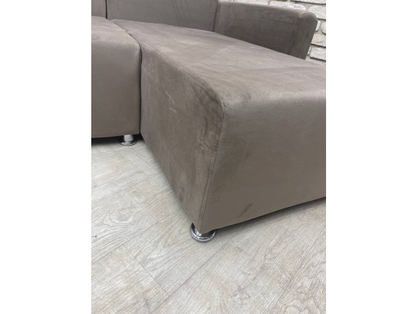 Уценка! 40/002  Челси (30) угловой диван-кровать коричневый/подушки ромб коричневый