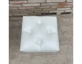 40/007 пуф ЭКО белая кожа