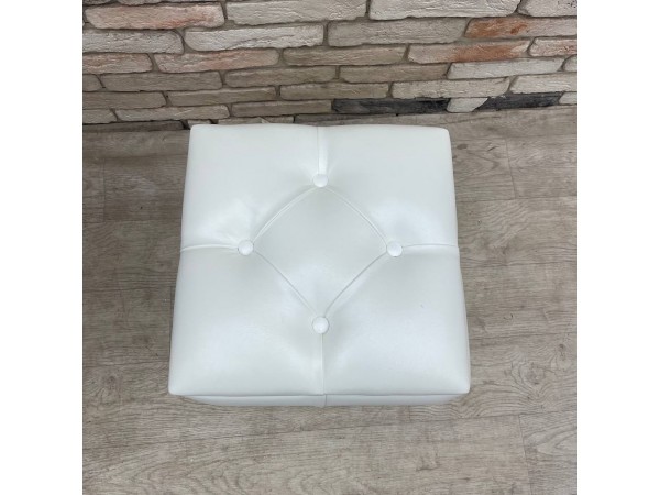 40/007 пуф ЭКО белая кожа