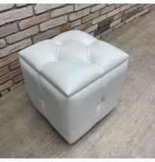 40/007 пуф ЭКО белая кожа
