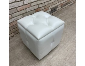 40/007 пуф ЭКО белая кожа