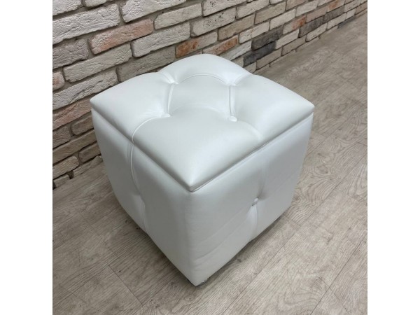 40/007 пуф ЭКО белая кожа