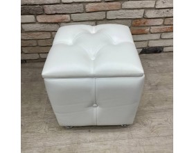 40/007 пуф ЭКО белая кожа