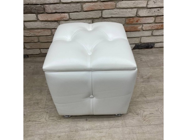 40/007 пуф ЭКО белая кожа