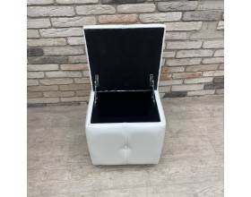 40/007 пуф ЭКО белая кожа