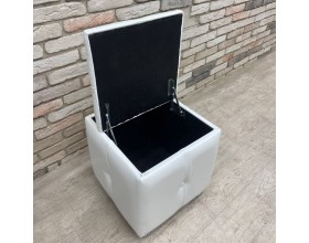 40/007 пуф ЭКО белая кожа